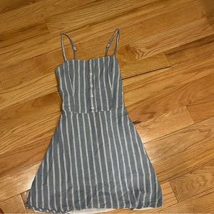 Hollister light blue and white striped mini dress